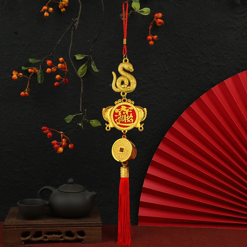 1pc decoração de ano novo lunar chinês 2025 pingente de cobra pendurado para casa ano novo festival de primavera nó chinês ornamento de carro