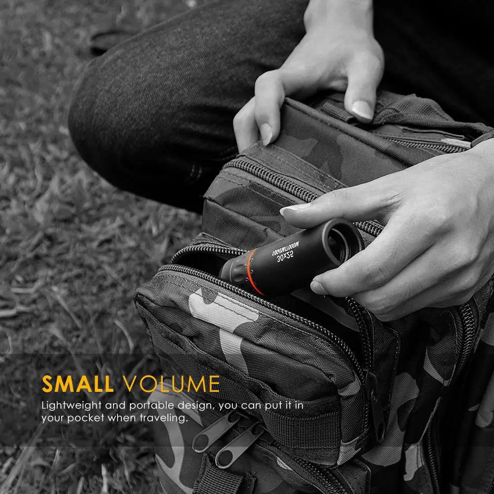 7x mini telescópio monocular portátil prático escopo de óptica para acampamento ao ar livre caminhadas viajar caça turismo