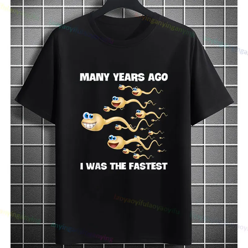 40 Years Ago I Was Once The Fastest 40th Birthday T-Shirt Men and Women Funny DIY Design Graphic Short-sleev Pure Cotton Tees