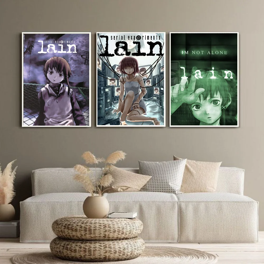 أنيمي S-التجارب التسلسلية L-lain ملصق مقاوم للماء جدار الفن جودة عالية طباعة الفيلم الملصقات لغرفة المعيشة غرفة نوم ديكور هدية