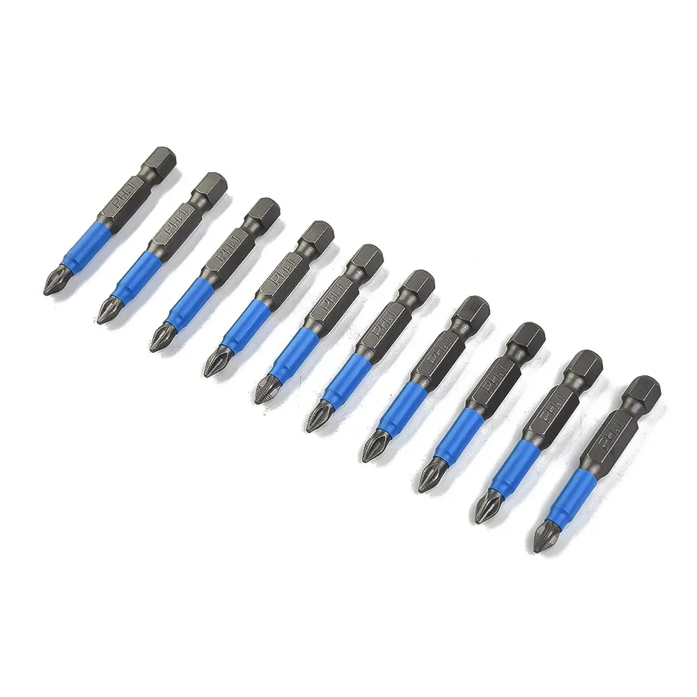 10pcs 50mm Phillip Electric Power Tool Magnetic Single Head PH1/PH2/PH3/PZ1/PZ2/PZ3  Non Slip Screwdrivers Bit Screwdriver