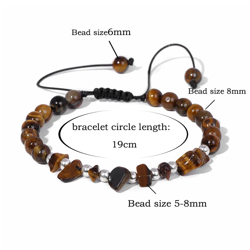 Natural Stone Amethysts Lapis Lazuli Chip Beads Bracelet Irregular Gravel Bracelets Adjustable Men Women Bracelet Jewelry Gifts - Image 6