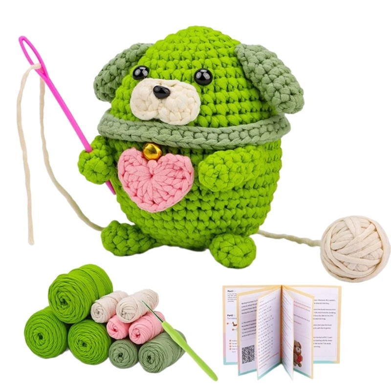 

Crochet Kits Dog Crochet Yarn Set Animal Crochet Kits Beginners Crochet Kits with Step-by-Step Instruction for Kid