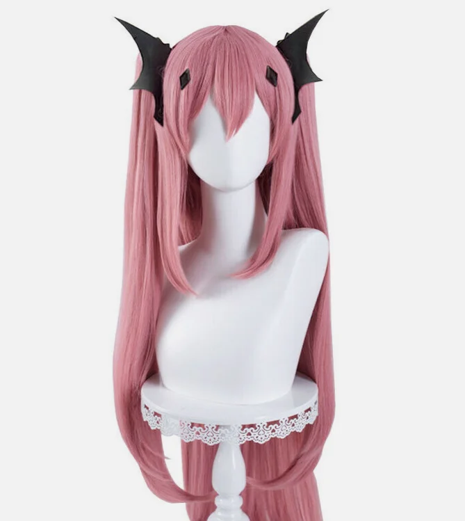 Seraph of the End Krul Tepes Cosplay Wigs 120cm Pink Ponytail Synthetic Hair