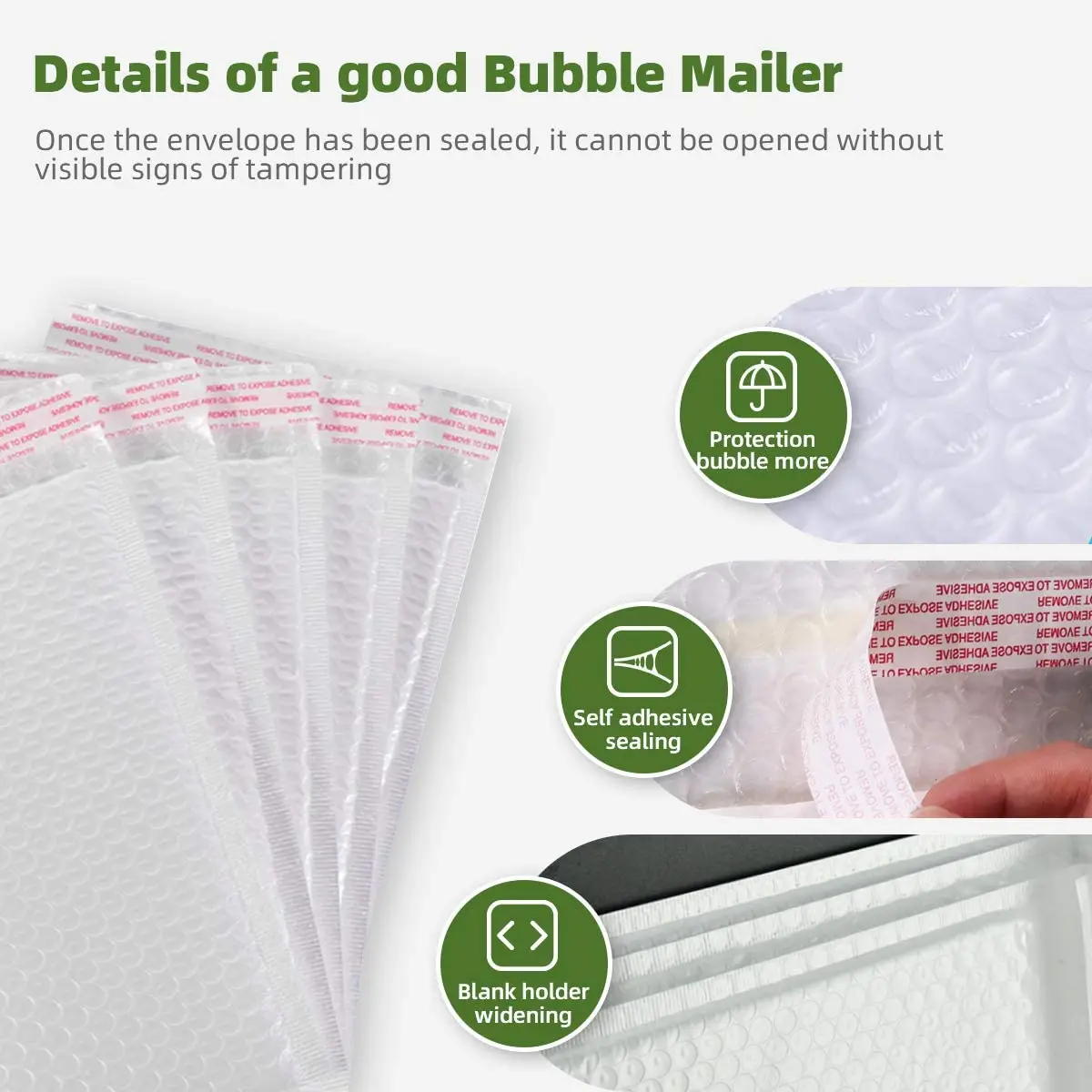 10/50Pcs White Bubble Poly Envelope Bags Self Seal Mailers Padded Shipping Gift Packages for Business