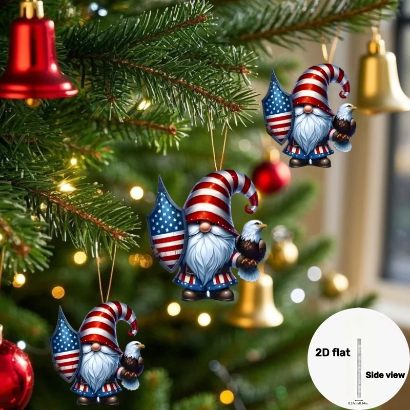 

2D Flat Acrylic Ornament Cute Christmas Tree Pendant Hanging Decor for Home, Festive Holiday Gift Auto interior decoration