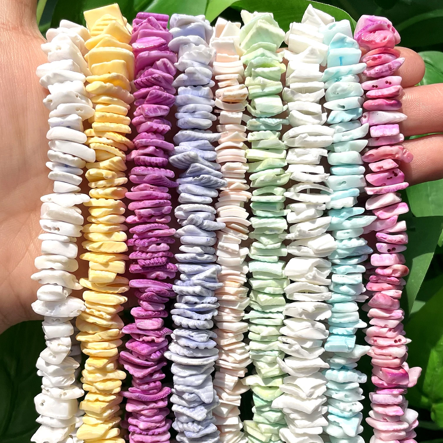 Natural Mother of Pearl Shell Beads Irregular Square Chip Loose Spacer Beads for Jewelry Making Charms Bracelets DIY 8-10mm