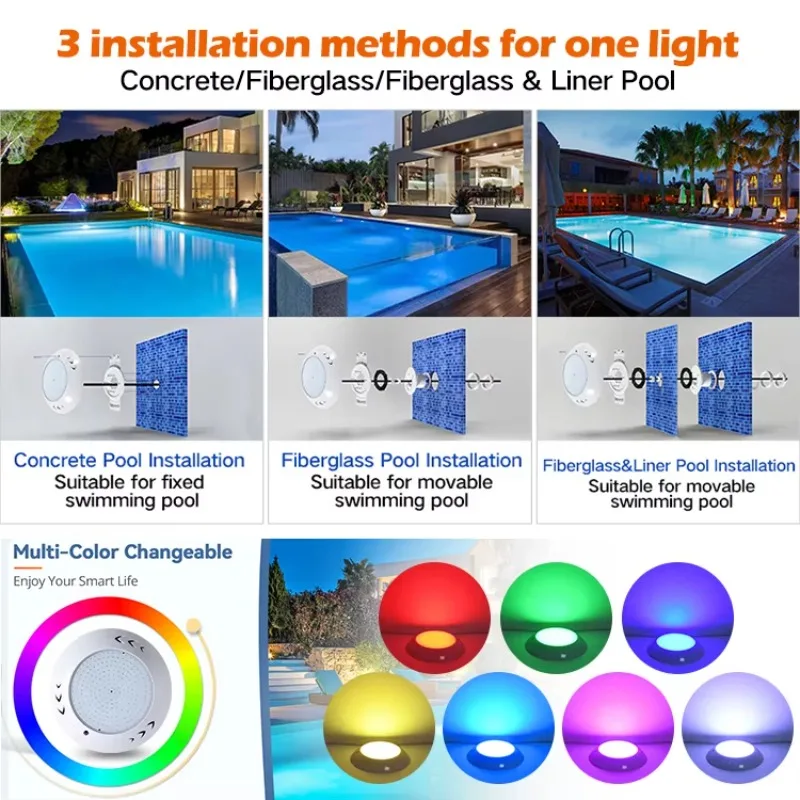New RGB Remote Control Submersed Deep Resin Filled Led Pool Light Par56 Pool Lamp LED Underwater Light for Swimming Pools