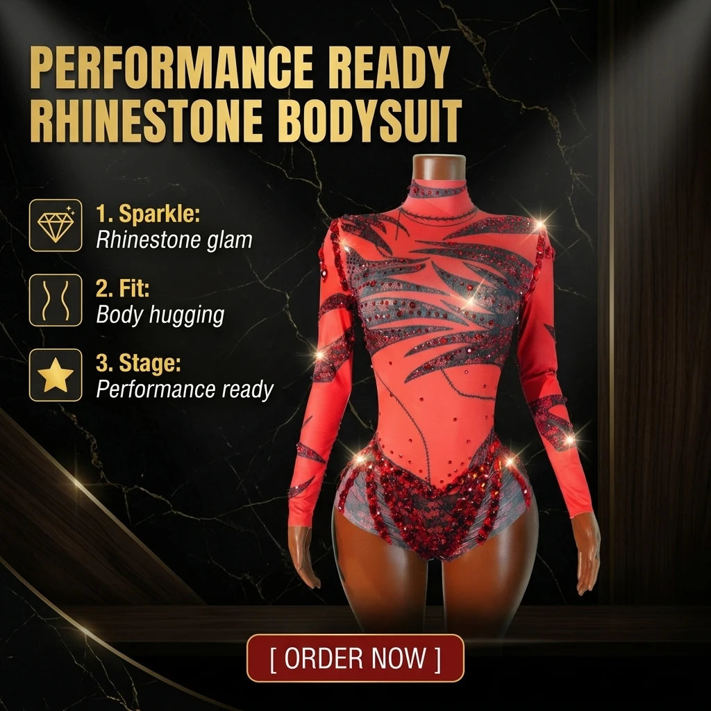 

Luxury Red Rhinestone Lace Bodysuit Leotard Drag Queen Birthday Evening Cocktail Party Stage Show Tour Interaction Sexy Outfit