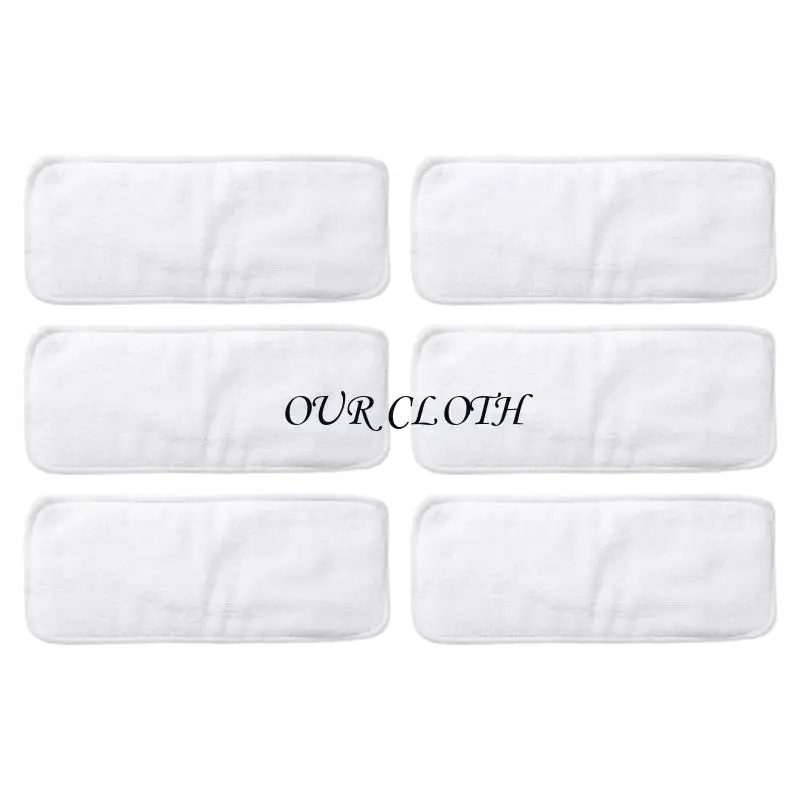 

6 Pack Washable Cloth Diaper Inserts Reusable Newborn Multilayer Absorbent Breathable Overnight Fabric Nappy Liners Y1AC