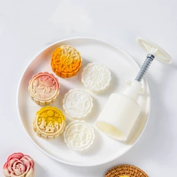 50g/75g Mooncake Mold Mid-Autumn Festival Hand-Pressure Flower Moon Cake Mould DIY Hand Mooncake Fondant Decoration Tools