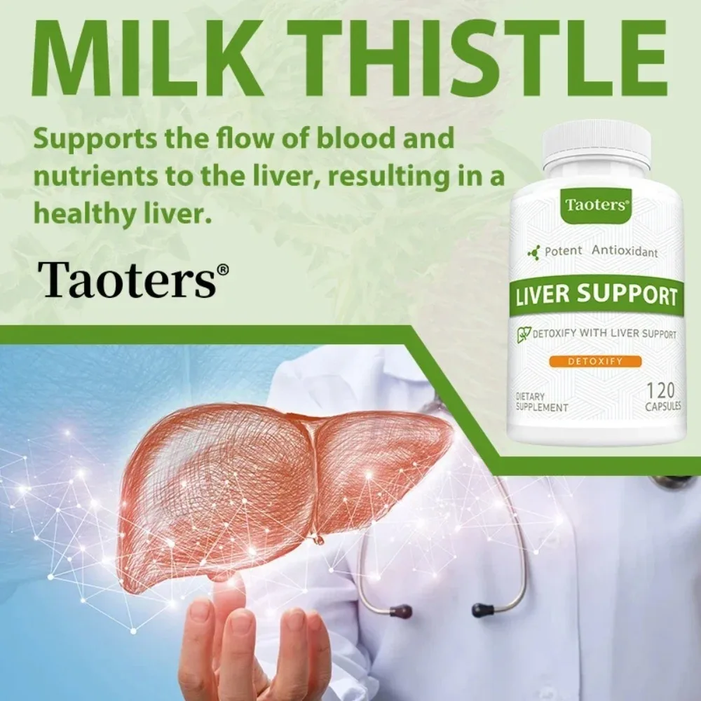 Milk Thistle Extract Capsules Detox Cleansing Liver Support and Repair Formula Aids Digestion and Elimination of Toxins Non-GMO