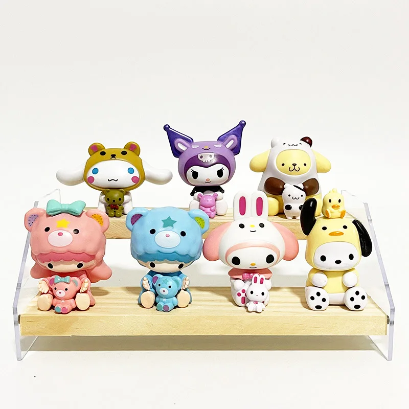 

Фигурки кролика SANRIO, фигурки My Melody Kuromi Mystery Box, модель игрушки, аниме, милые Cinnamoroll Twin Stars