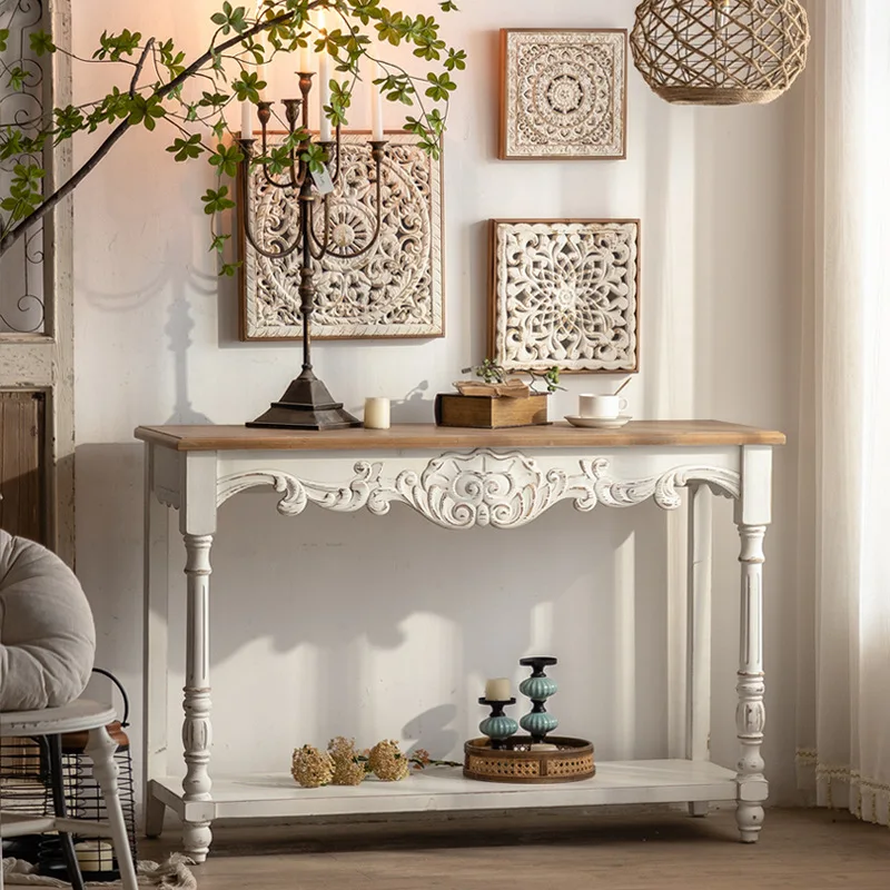 Solid wood porch rack living room corridor against the wall porch table entry table