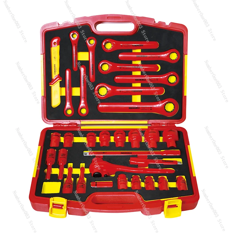 FINEWORK 99LB006 32 PCS Home Hand Insulated Ratchet Wrench Tool Set