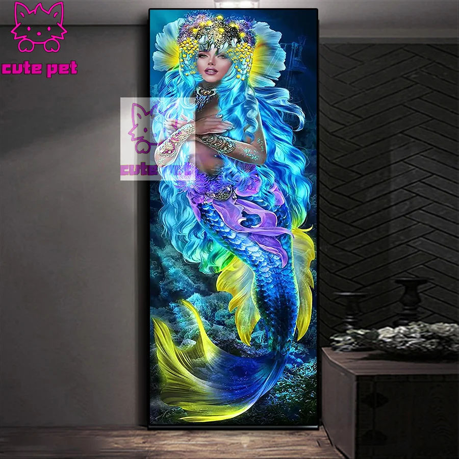 DIY cross stitches Fantasy mermaid full diamond painting 5D Beautiful woman Diamond Mosaic Character Gift Embroidery Decor large