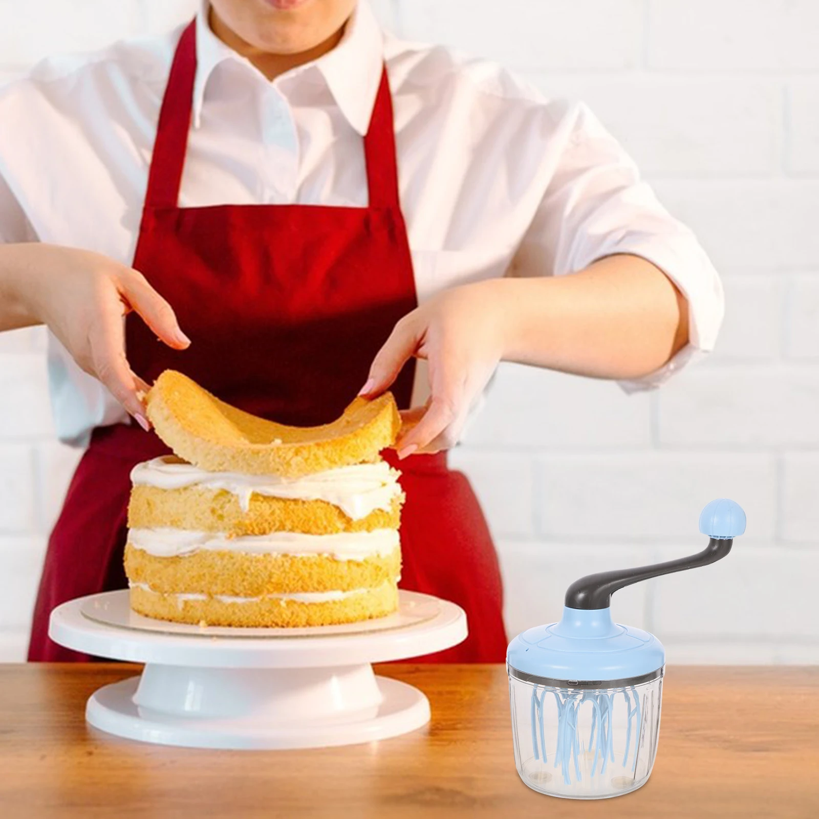 خلاط البيض اليدوي خلاط صغير أدوات المطبخ الروتاري H خفقت الخافق الحليب Frother كعكة مريحة خفيفة الوزن كفاءة