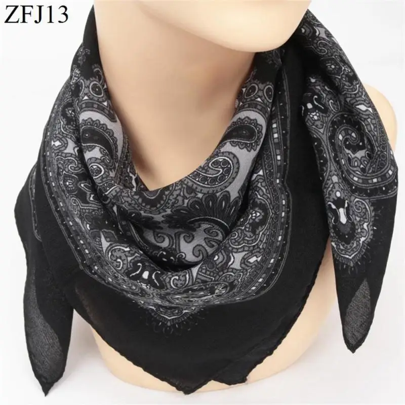 Russian Style Floral Print Bandana Scarf Women National Small Square Handkerchief Female Head Wraps Headband Scarves