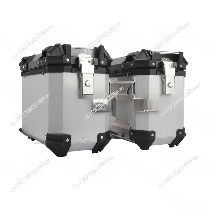 صندوق جانبي من سبائك الألومنيوم للدراجات النارية سعة 18 لترًا مقاوم للماء ومضاد للتصادمات أثناء السفر سريع الفك بثلاثة صناديق #1