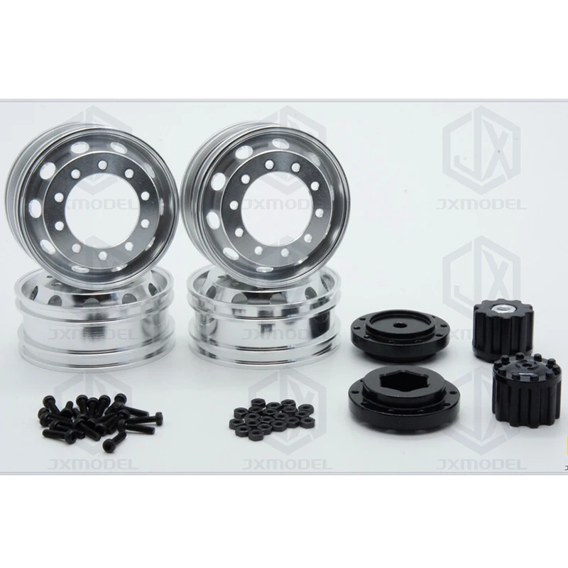 Metal Narrow Wheel Hub 10 Round Hole Rear Rim for 1/14 Tamiya RC Truck Trailer Tipper Scania Benz Actros Volvo MAN LESU DIY Part