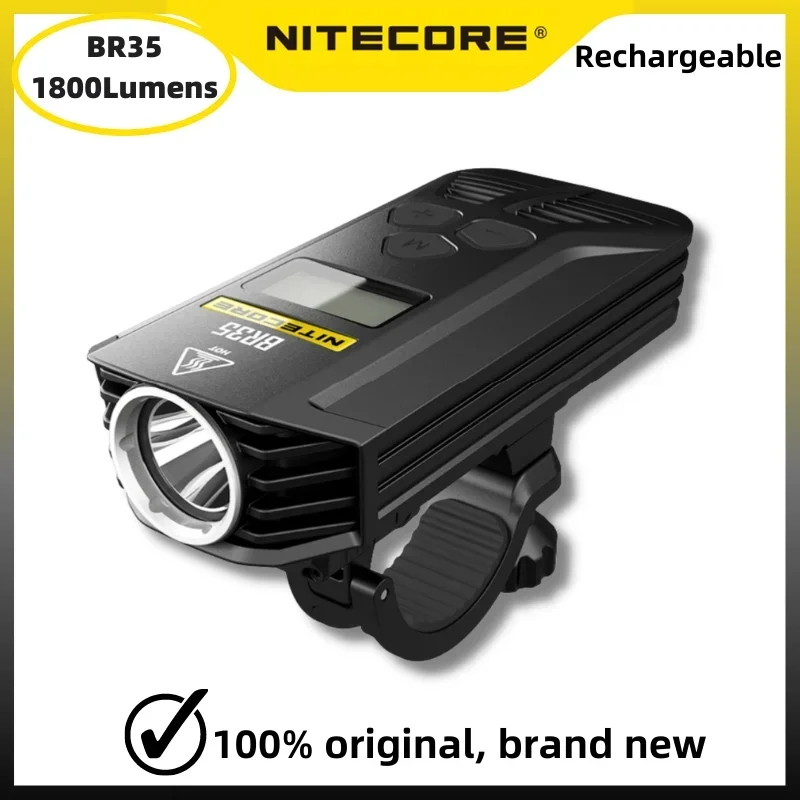 nitecore br35 recarregavel ciclismo luz dupla distancia feixe 1800lumens com display oled embutido bateria bicicleta lanterna 01