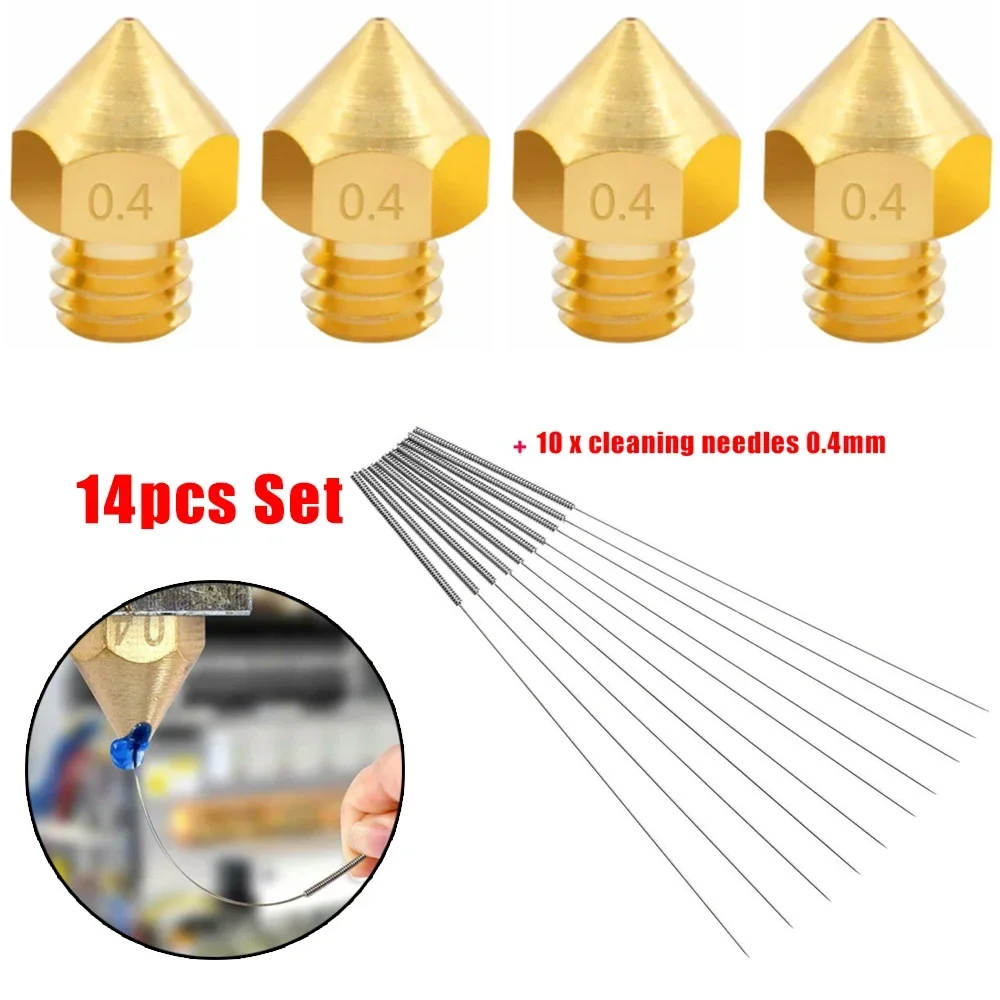 4pcs Buse 0.4mm Pour Creality Cr-10s Pro Pour Imprimante 3D + 10x Livres les grossiers numérotés à des atures ate Le Diamètre