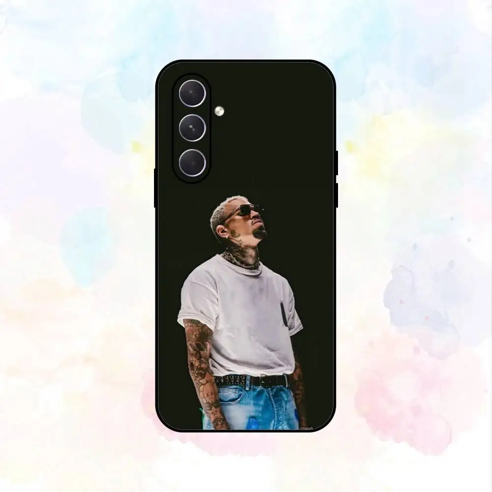 C-Chris Brown 11 Funda de teléfono para Samsung Galaxy A73,A72,A71,A70,A53,A52,A51,Otros Carcasa negra suave