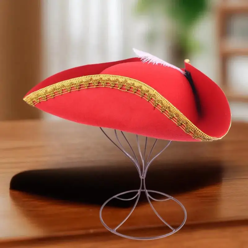 

Retro Creative Feathers Pirate Hat Cosplay Pirate Cap Captain Hats Halloween Carnival Party Costume Props Holiday Gifts