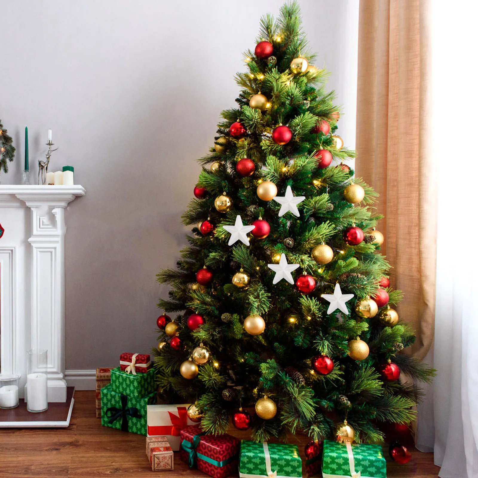 

50pcs Five-Pointed Star Foam Balls White Craft Shapes For Diy Projects Christmas Party Decorations School Supplies