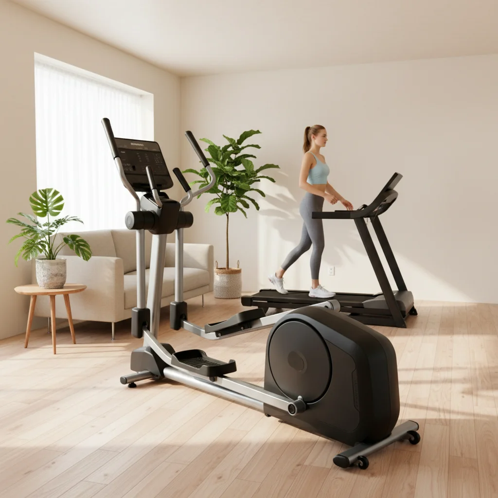 

Magnetic-Controlled Quiet Elliptical Machine with 200kg Capacity Rear Wheel Drive LED Display for Commercial Fitness