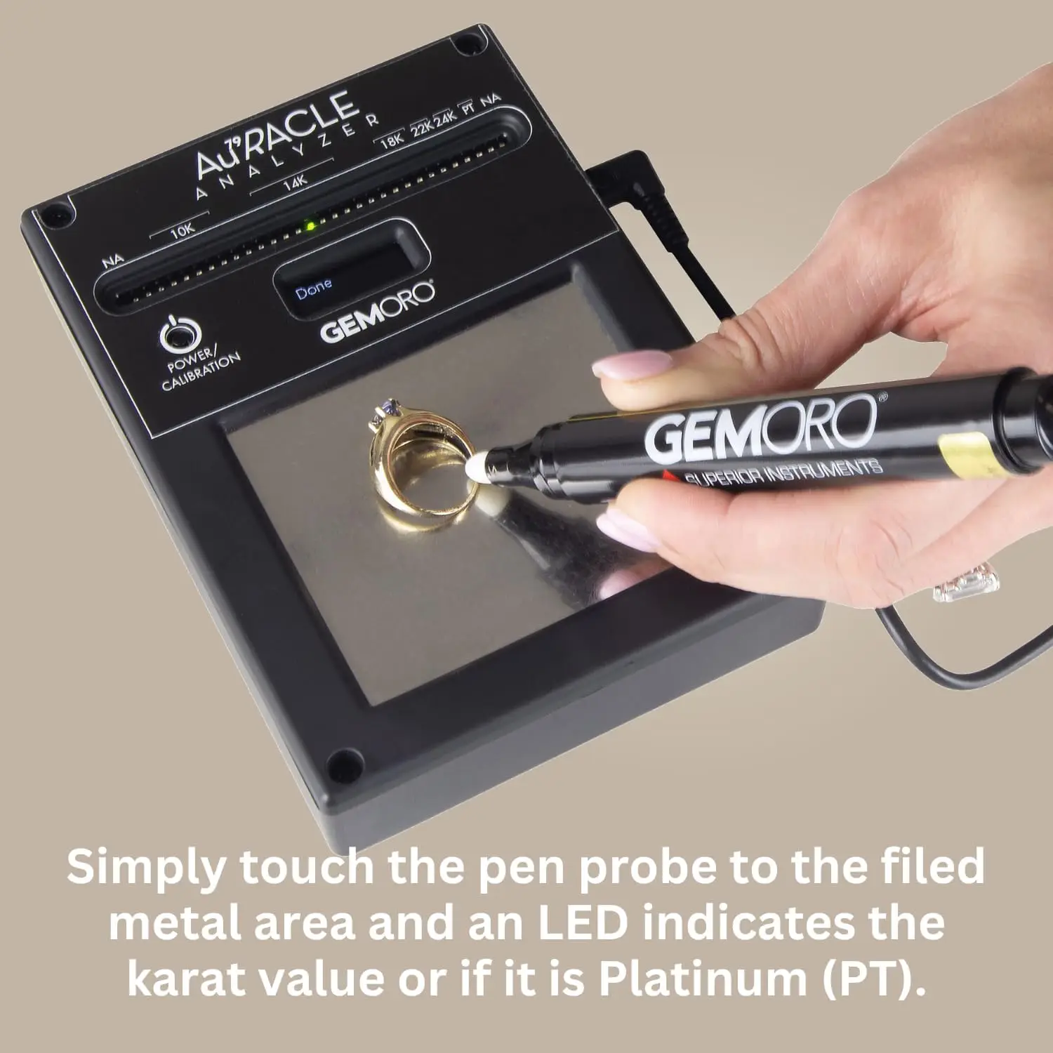 Analyzer Gold Tester | Accurate Compact Portable Electronic High Karat Gold & Platinum Tester | Precision Jewelry