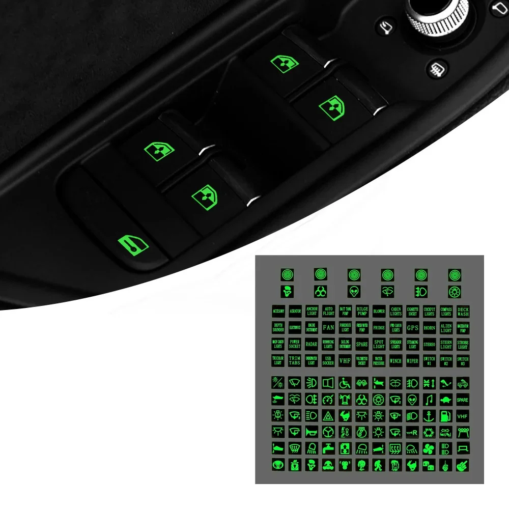 

1pcs Luminous Car Stickers Instrument Panel Button Sticker PVC Truck Decoration Rocker Switch Label Circuit Decal For Boat Truck