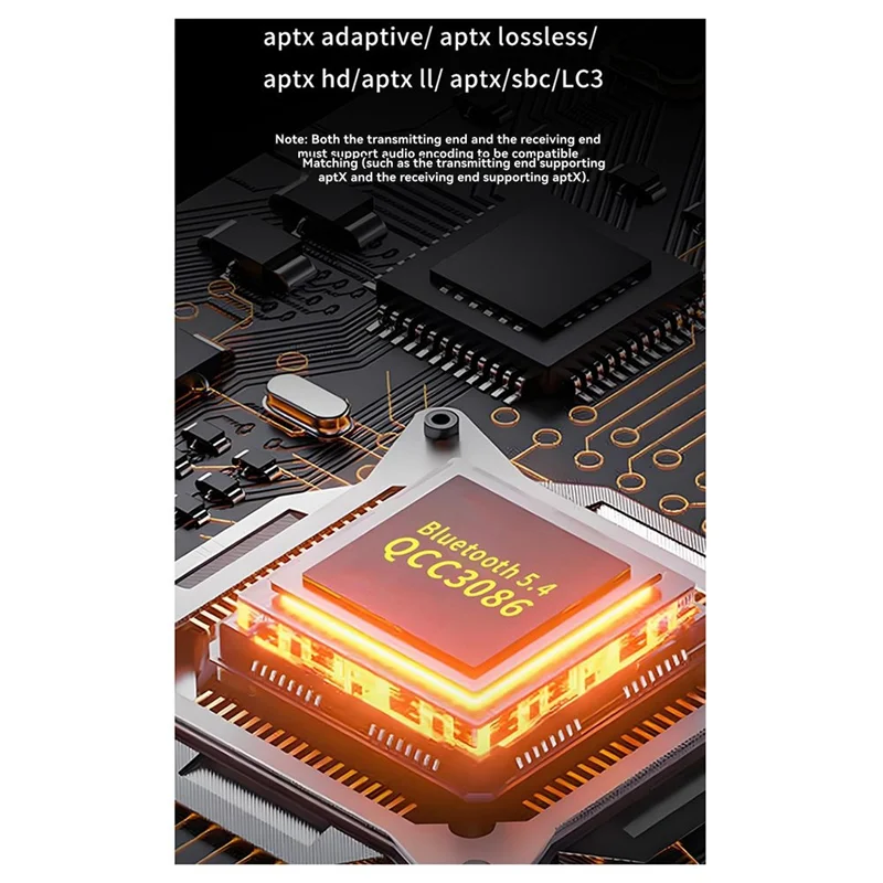 FFYY-Aptxlossless Auracast LC3 Bluetooth 5.4 Adapter nadajnika audio do słuchawek TV z Aptx Lossless do muzyki do gier