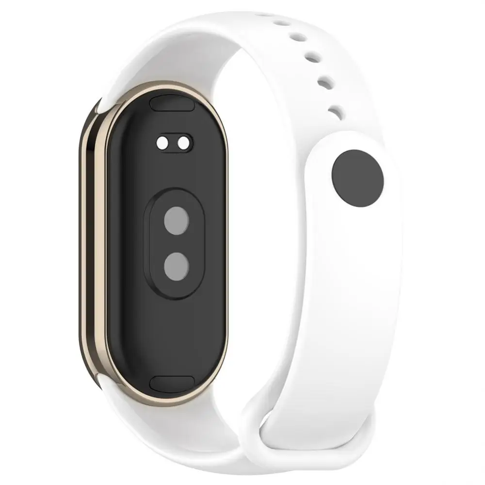 Ремешок резиновый для Mi Band 8, браслет из ТПУ с металлической заглушкой, аксессуары для смарт-часов Mi Band 8