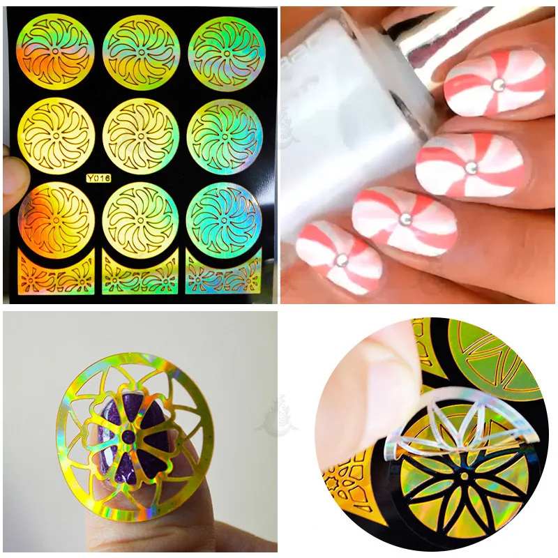 

MEBIS Nail art laser hollow adhesive nail sticker three dimensional printing template hollow sticker Halloween nail art sticker