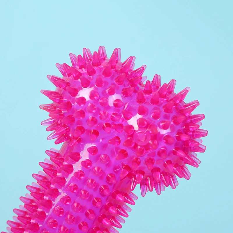 Pet Dog Chew Toy Bone-Shaped Spiky BallTPRPlastic Bite-Resistant Bouncy Ball Pet Toy Spiky Ball