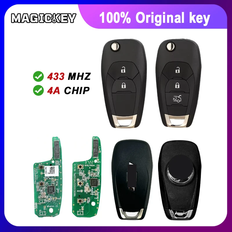 

1PCS 100% Original Key Flip Remote Car Key 2/3 Buttons 4A Chip 433Mhz For Chevrolet Cruze 2015 Cavalier Trax Sonic Spark 2019+