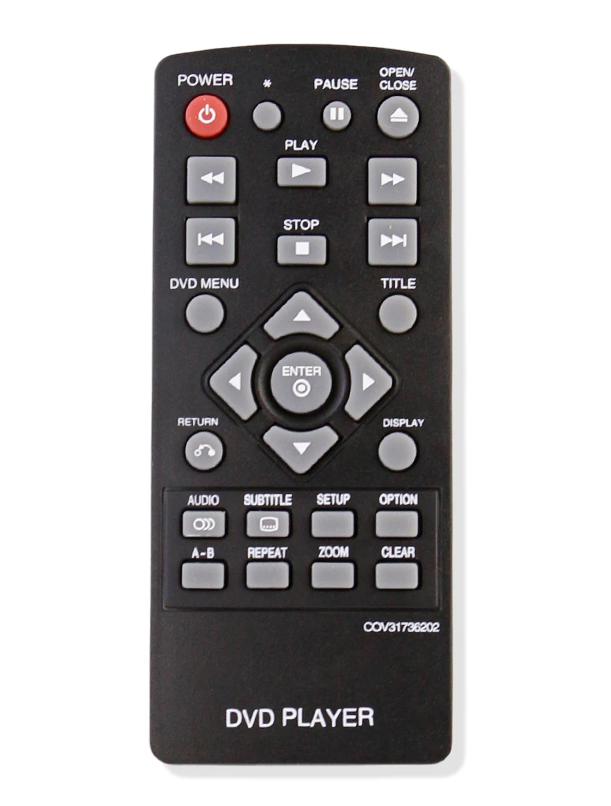 Nuevo Control Remoto de Repuesto COV31736202 Compatible con Reproductor de DVD LG DP132 DP132NU DP132-H DP132H