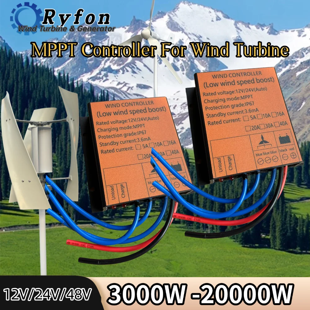 MPPT Wind Turbine Generator Controller 3000W 5000W 10000W Wind Power Generating Controller With Protection IP67 Waterproof