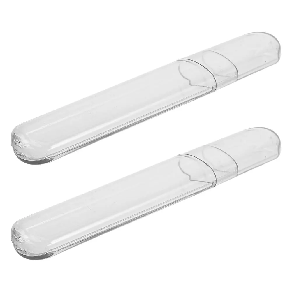 

2 Pcs Tweezers Box Eyelash Holder Organizer Display Case Protective Circular Travel Cylinder Storage Carrying