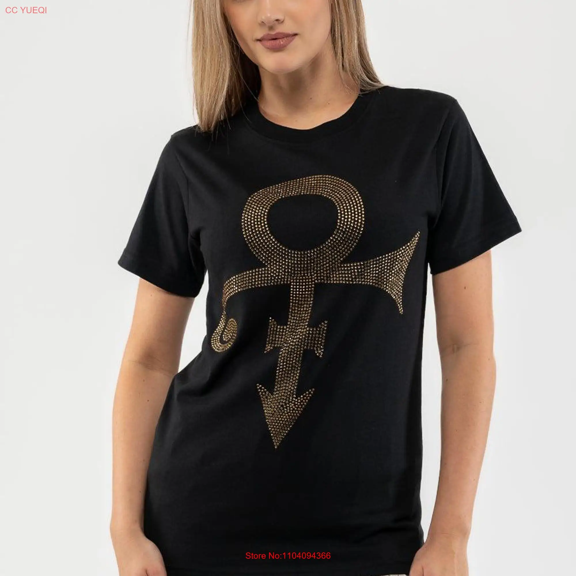 Prince Diamante Gold Symbol T Shirt long or short sleeves