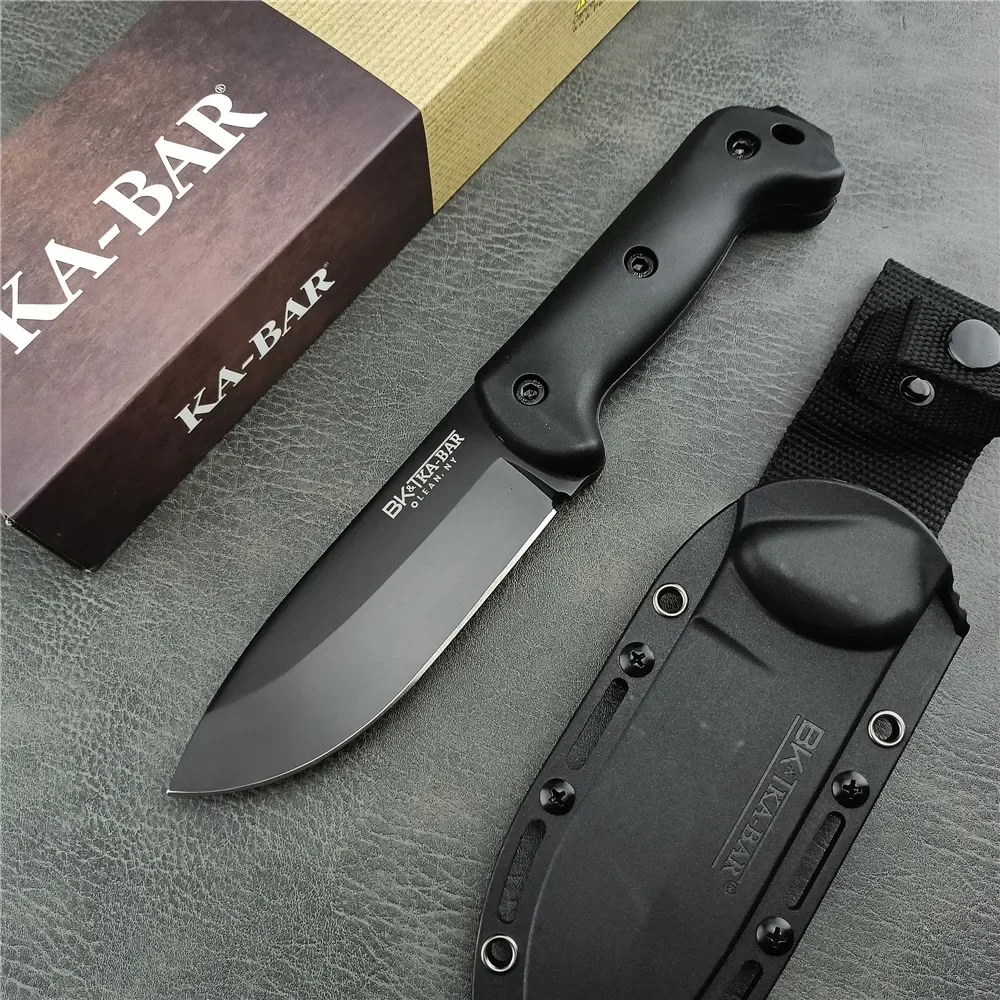 BK2 High hardness Wilderness Survival Multi functional Tactical Knife Camping Self Defense Portable Outdoor Hunting Knife