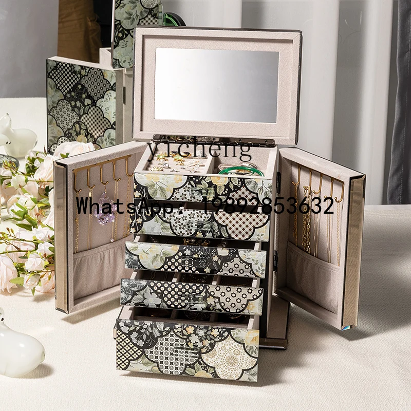 jewelry box high-grade exquisite large-capacity light luxury jewelry storage box living room decoration fairy garden