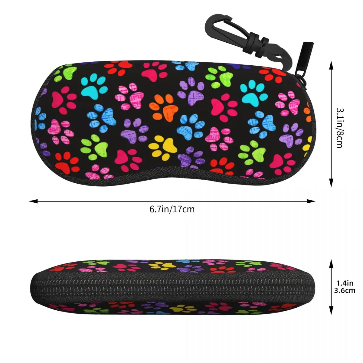 Custom Colorful Animal Footprint Dog Paw Prints Shell Eyeglasses Case Women Men Fashion Glasses Case Sunglasses Box Pouch