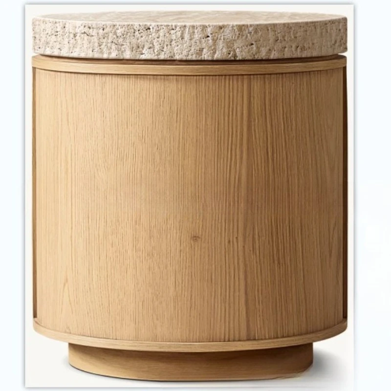 

American solid wood high-end luxury coffee table solid wood plus marble desktop design household coffee table side table