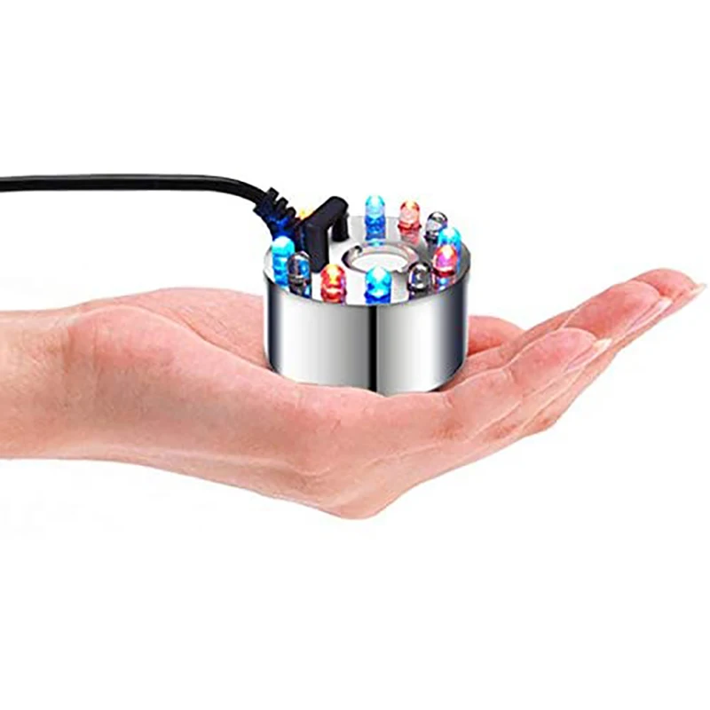 Мини-генератор тумана, 12 светодиодов Mister Fogger, фонтан для воды, пруд, туман, распылитель, увлажнитель воздуха для Хэллоуина, Рождества