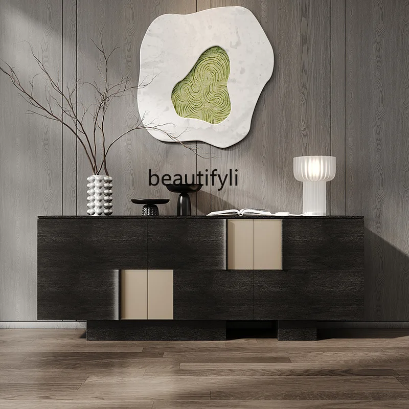 

Italian Style Light Luxury Sideboard Integrated Wall Storage Cabinet Modern Minimalist Designer Solid Wood Entryway Cabinet