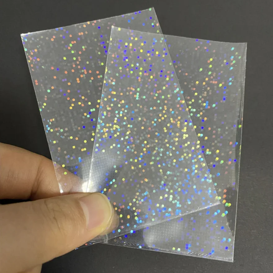 50pcs Perminum Photo Shinny light dot point Shape Laser Flash Holographic Idol Cards Sleeves Film Cover board game cards sleeve