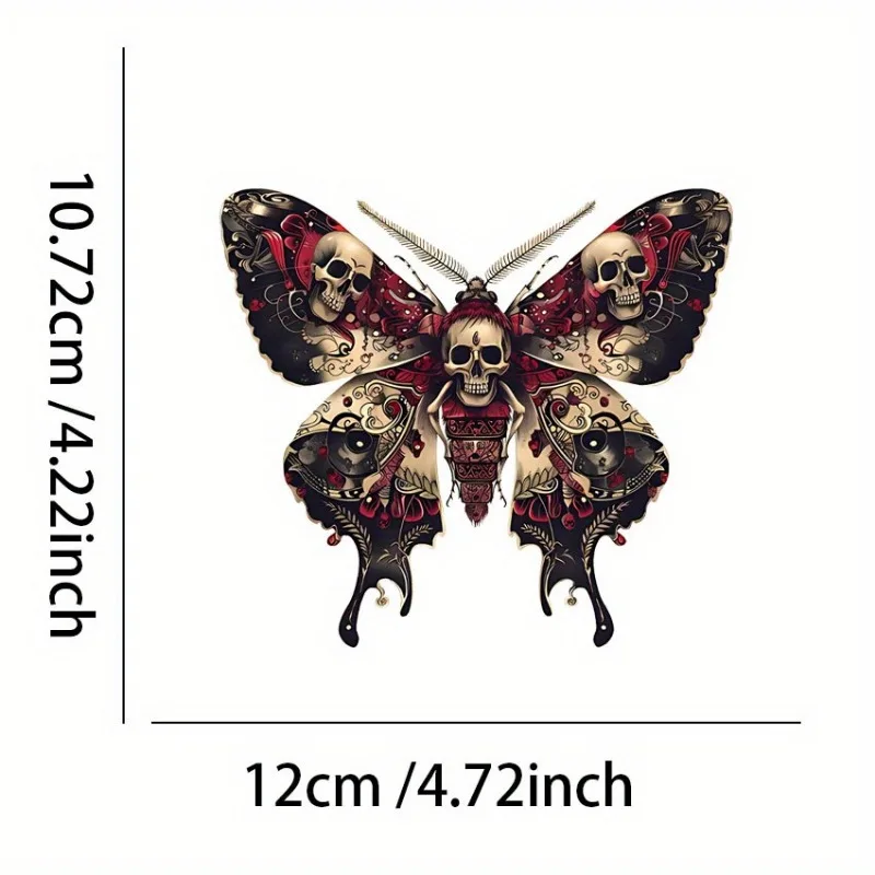 1Pc Skull Moth PVC Sticker, Durable Decal For Car SUV Motorcycle Laptop Water Bottle Window Decor, Holiday Gift