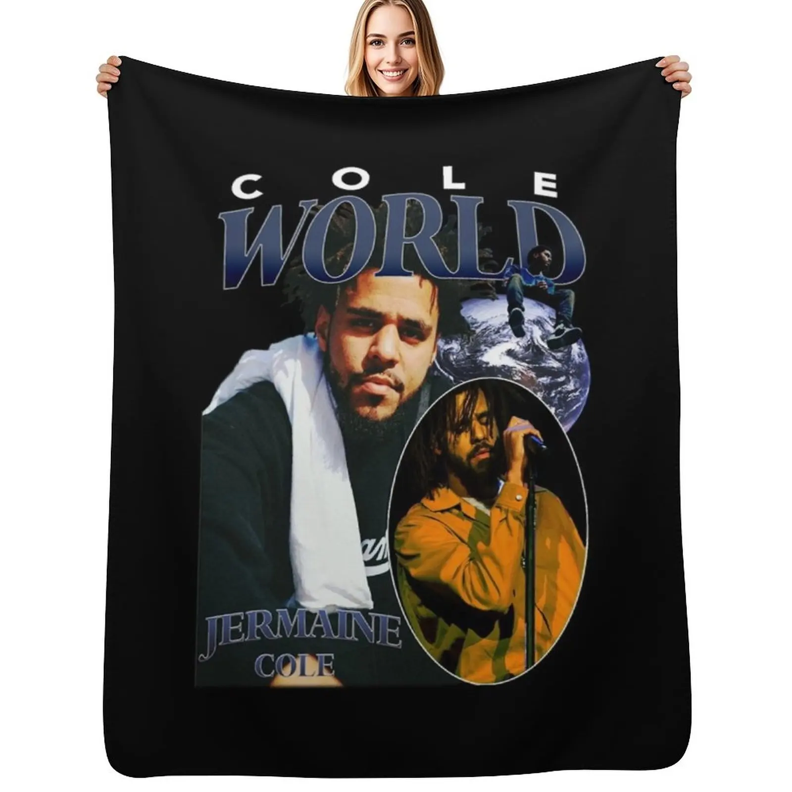 

J-Cole-,-J-Cole-Shirt,-J-Cole-Tour-Shirt,-Cole-World-All-Size-S-2XL Throw Blanket wednesday cosplay anime Bed covers Blanket